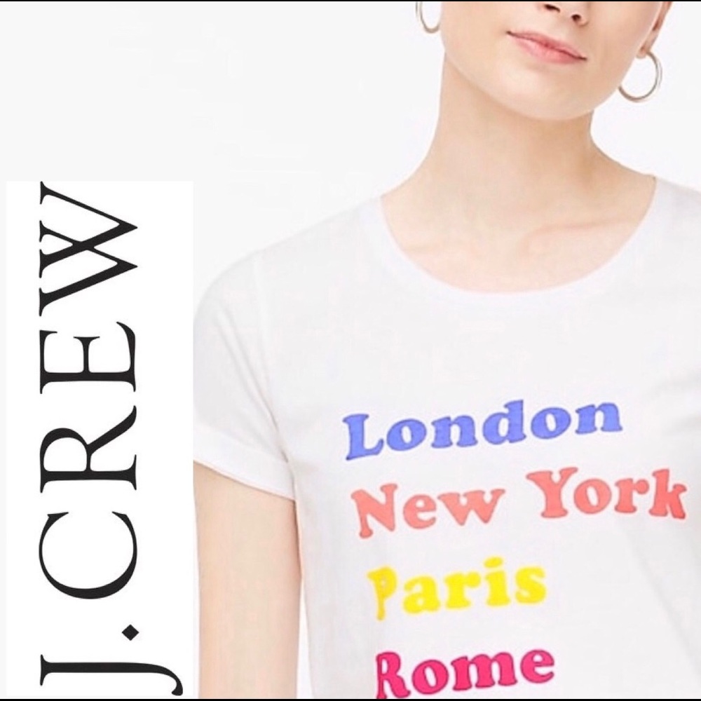 J. CREW COLLECTOR TEE LONDON NYC PARIS NWT XL